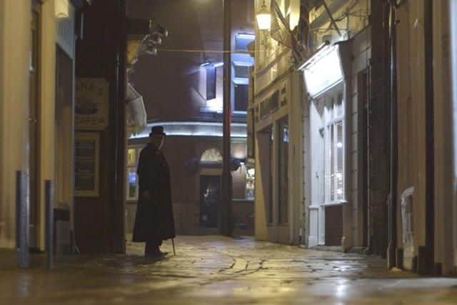 A scene from horror movie Surprise! which was shot in Whitby.