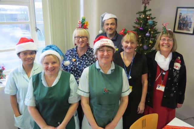 Pat Bell (far right) with some of the Scarborough Hospital catering team.