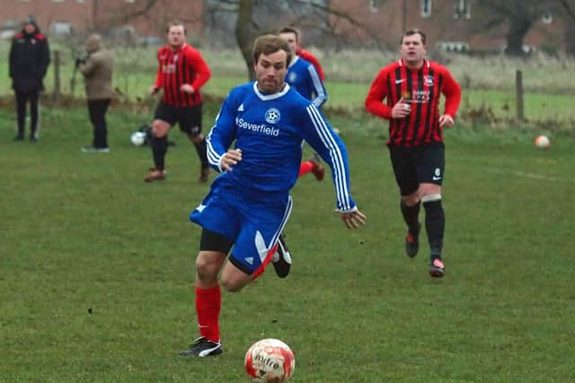 Andy Wardell on the ball for Hunmanby United