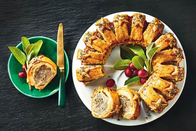 Yorkshire Bakers classic Sausage Roll Garland which features in M&S stores across the country.