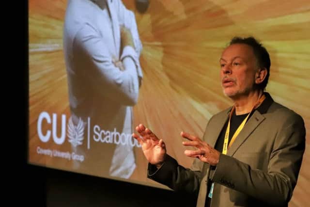 Paul Elsam, the acting degree lead tutor and course director at CU Scarborough, speaks to the students about the course.