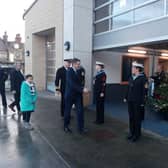 Defence Secretary Gavin Williamson meets Scarborough sea cadets at the Lifeboat House today.