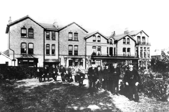 Picture shows the Cottage Hospital, Spring Bank, Falsgrave which was founded by Mrs Anne Wright, a local philanthropic lady and was built in 1870. The initial accommodation was for 25 beds but in 1878 a new wing was added, which provided space for a further 25 beds. In 1885 the hospital was converted into a convalescent home.When the hospital finally closed the money from the sale was used to open the Anne Wright Ward at the newly built Scarborough Hospital in Scalby Road.
Photo reproduced courtesy of the Max Payne collection.
Reprints can be ordered with proceeds going to local charities. Telephone 0330 1230203 and quote reference number