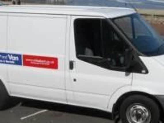 A white Ford Transit van was stolen on Wednesday