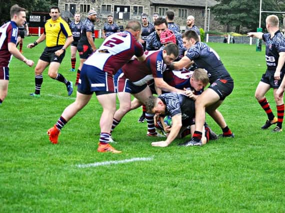 Scarborough in action during their 29-26 defeat at Huddersfield YMCA earlier in the season