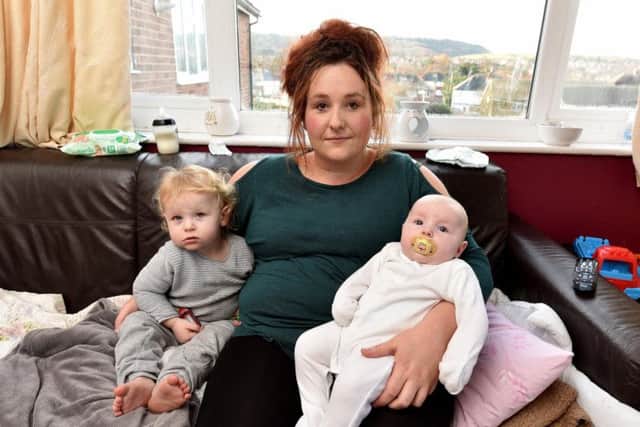 Nicola with son Bobby Collin and baby daughter Sienna May.