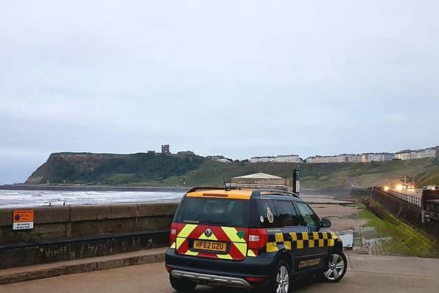 The coastguard was called to a surfer in difficulties in the water in Scarborough's North Bay yesterday.