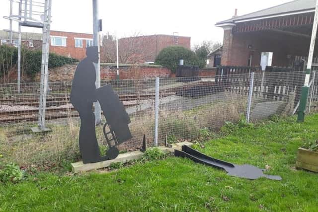 Silhouettes near Filey railway station have been damaged.