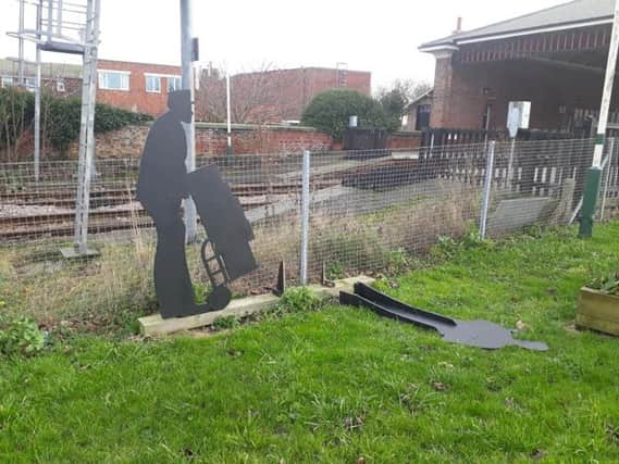 Silhouettes near Filey railway station have been damaged.