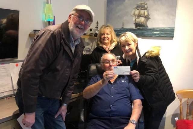 Francis Cammish (the Mark Provincial Charity) is pictured with Jackie Link, Sue Bell and Tony Randerson from the Little Foot Trust.