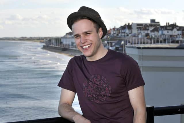A young-looking Olly Murs pictured on the balcony at the Spa in 2010.