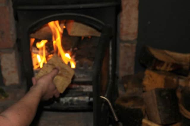 The chimney caught alight because of the heat generated by a log burner, North Yorkshire Fire Service said.