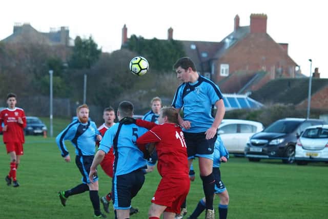 Filey Town look to win a header against Newlands