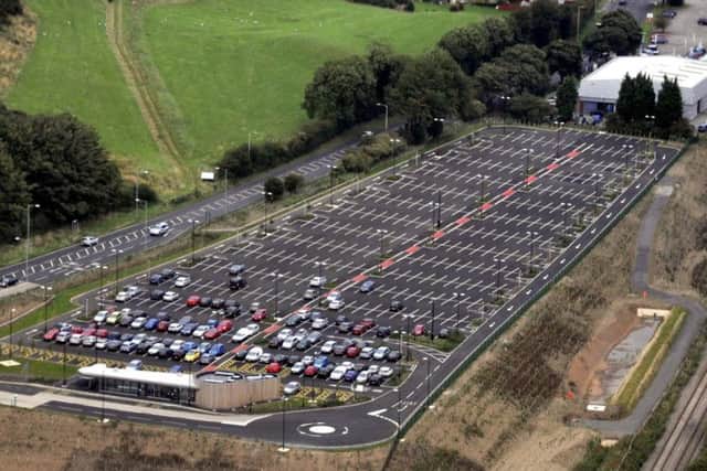 The park and ride site on the A64.