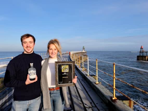 Luke Pentith and Jess Slater were delighted with Whitby Gin's success at the World Gin Awards