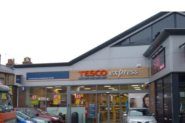 PC Liam Cromack was verbally abused yesterday outside the Tesco Express on Castle Road.