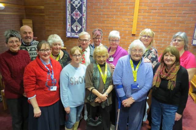 Sarah Patten, patient experience project manager, (middle, back row) with some of the Scarborough volunteers.