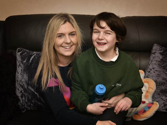 Jo Parrott and her 11-year-old son Rhys Mallinson.