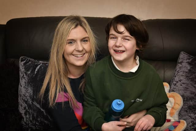 Jo Parrott and her 11-year-old son Rhys Mallinson.