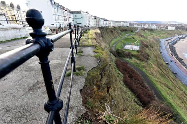 Some of the pathway structure has fallen away near the pathway towards the Castle on Northbay. Picture by Richard Ponter