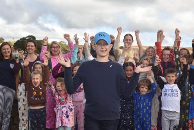 Josh at his local primary school in September as part of the Be Bold, Go Gold campaign.