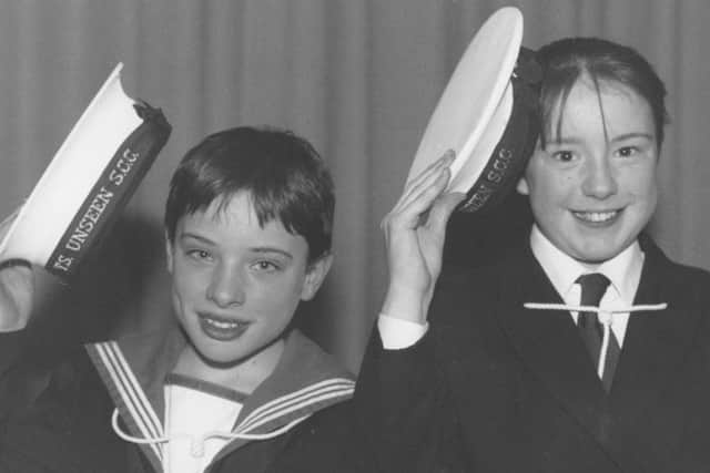 Enjoying the Filey Sea Cadets mess dinner in February, 1996, held at the White Lodge Hotel in Filey are cadets, from left, Johnathon Coussins and Kim Reed.