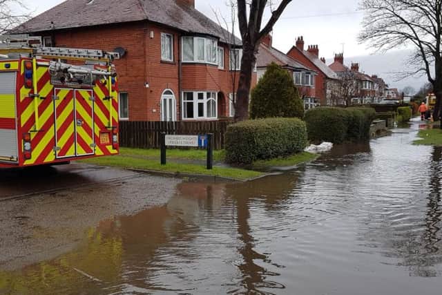 Flooding is affected properties on Scalby Road.