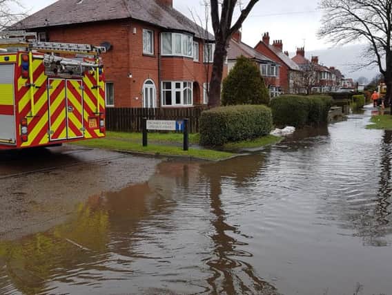 Flooding is affected properties on Scalby Road.