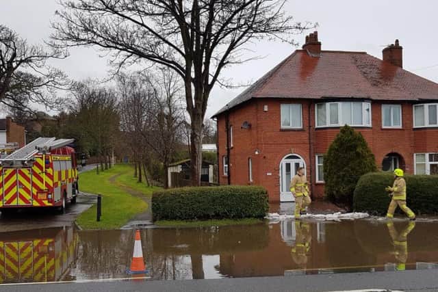 Houses on Scalby Road are flooded.