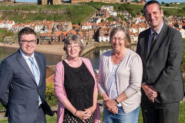Eskdale head Andy Fyfe, Eskdale chair of governors Gillian Teanby, Caedmon chair of governors Pen Cruz and Caedmon College principal Simon Riley
