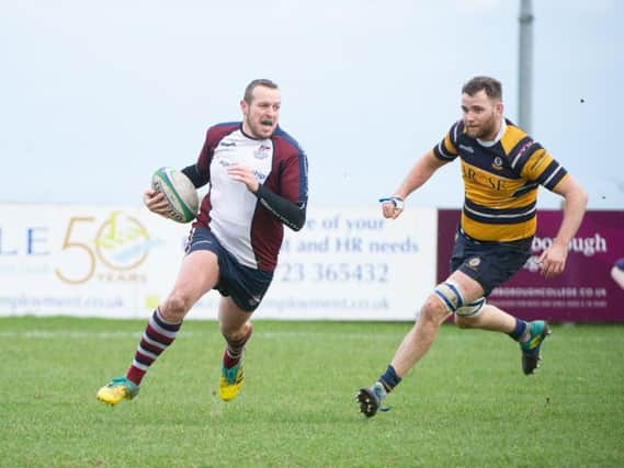Tom Ratcliffe touching down for Scarborough RUFC