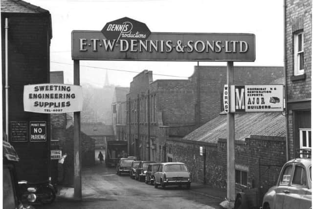 The entrance to the old ETW Dennis printworks, at the bottom of Melrose Street