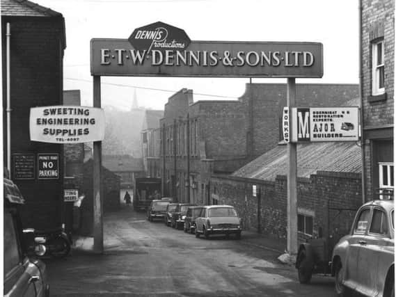 The entrance to the old ETW Dennis printworks, at the bottom of Melrose Street