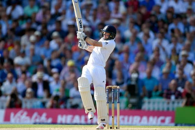 Lyth hits out during the last Ashes series on home soil. Picture: Getty Images.