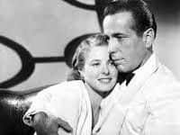 Humphry Bogart and Ingrid Bergman in arguably one of the most romantic films of all time - Casablanca. Bogart played bar owner Rick and Bergman was Elsa, the love of his life who was married to a freedom fighter.