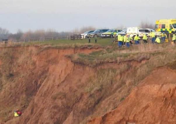 The rescue operation at Filey. Picture: Patricia Jackson.