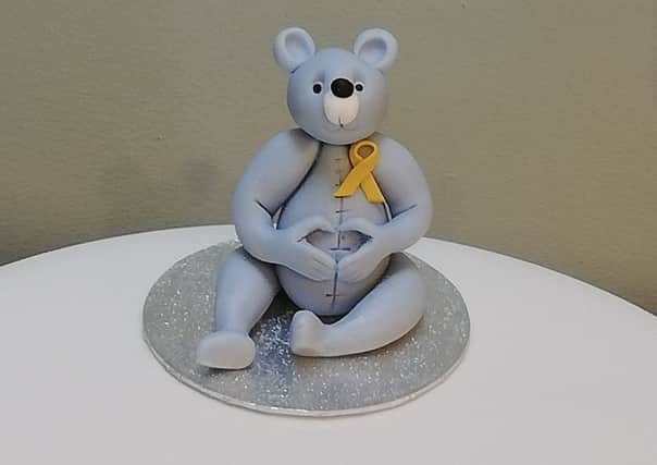 The Teddy bear which will be made at Celebrate Country Cake Design's sugarcraft workshop in Helmsley to raise money for Freddie's Fight.