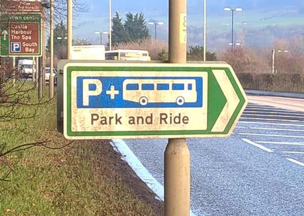 Sign to park and ride site.