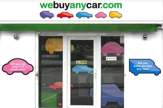 webuyanycar.com has 250 branches around the country.