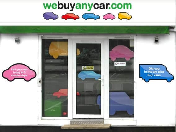 webuyanycar.com has 250 branches around the country.