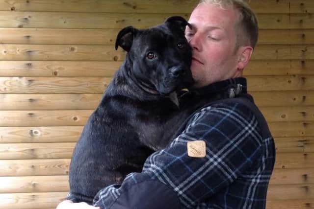 Andrew McGeown with his beloved dog Arnold