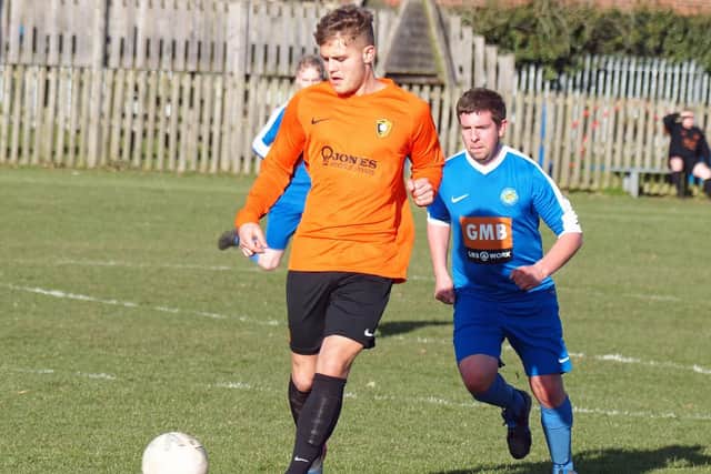 Edgehill's Jackson Jowett is tracked by Ayton's Dan Bywater