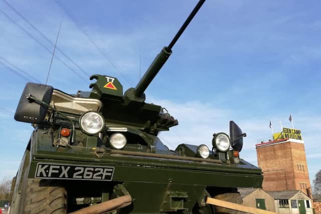 Fox Armoured Car on the truck at Eden Camp.