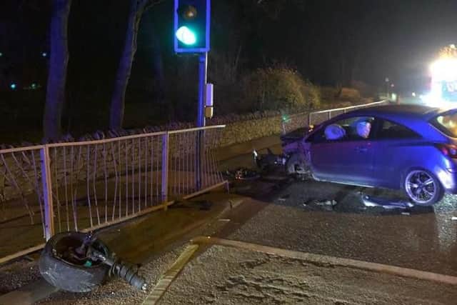The collision happened on Friday night.