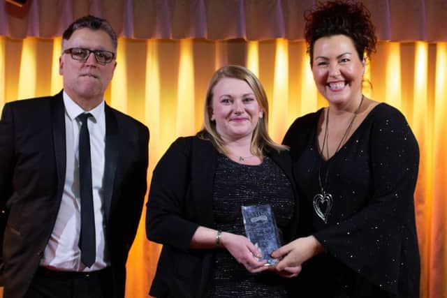 Hannah Hugill is presented with the Rising Star Award at the prestigious British Casino Awards.
