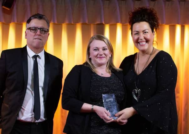 Hannah Hugill is presented with the Rising Star Award at the prestigious British Casino Awards.