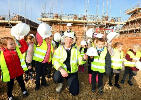 Malton Primary Schools Year 1 Class during the visit to Broughton Manor development.