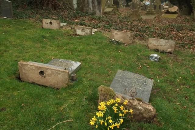More than 70 headstones have been laid down.