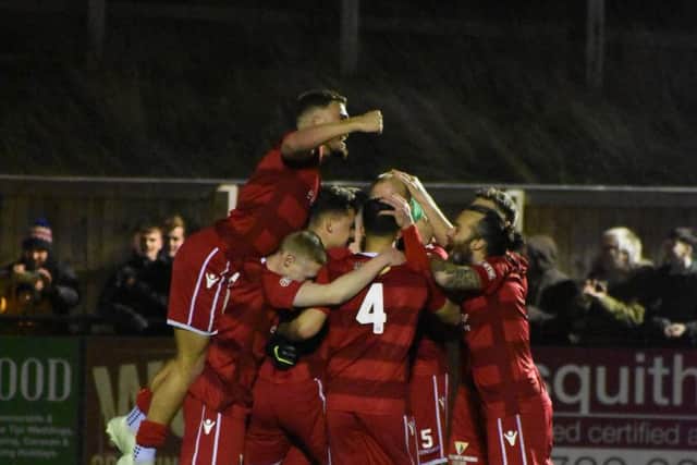 Boro players celebrate their cup success