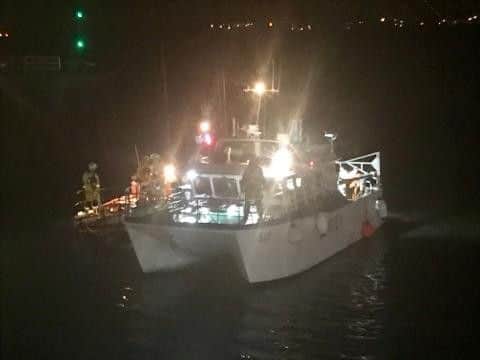 The vessel arrives at Scarborough Harbour.